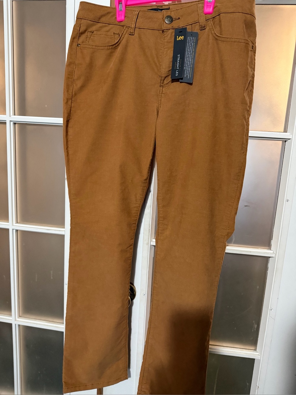 Lee Camel Brown Straight-Leg Pants . Soft feel